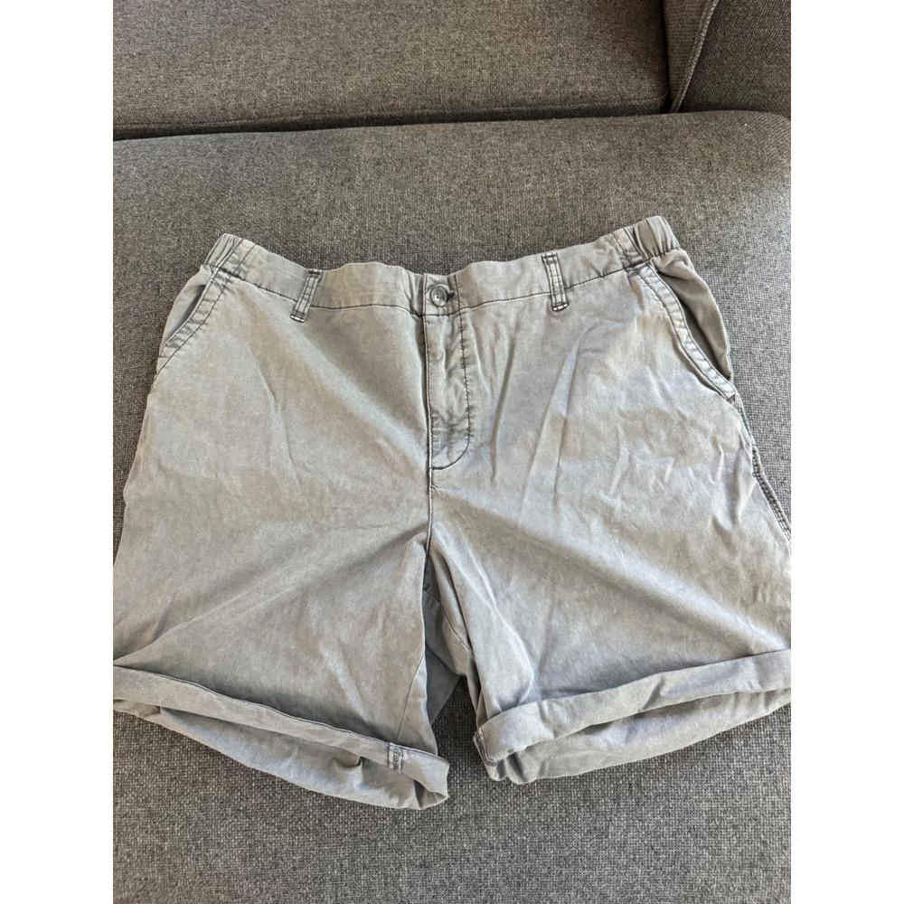 Old Navy Gray Chino Shorts Elastic Waist Cuffed Hem Casual Everyday Women XL